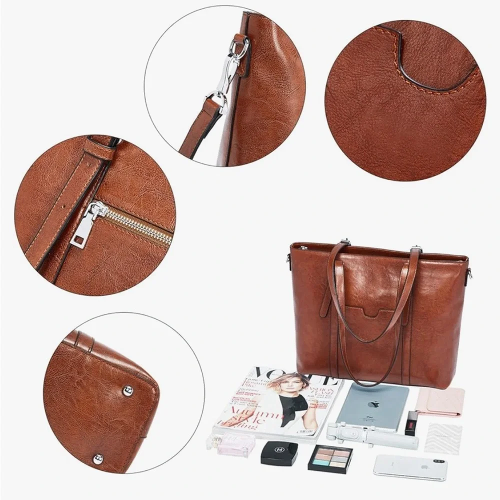 BROMEN Women Briefcase 16” Laptop Tote Bag Work Purse